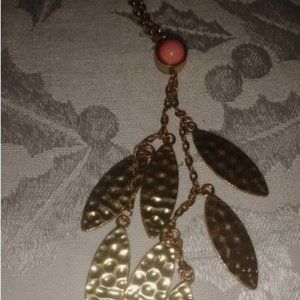 Vintage Fish Pendants Dangle Gold Tone Necklace Costume Jewelry 34" Chain